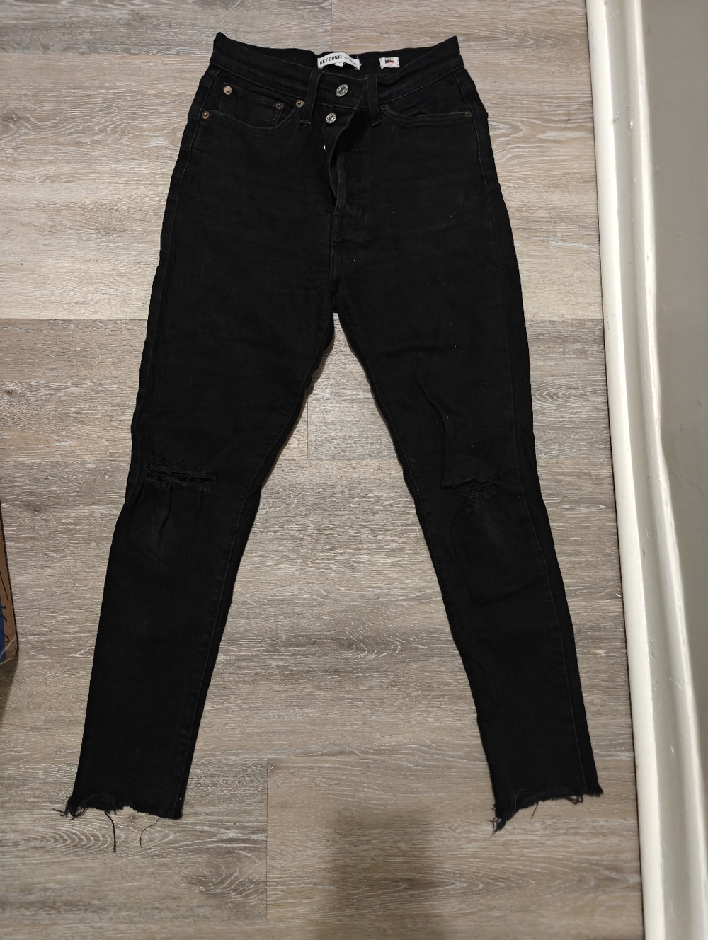 ReDone Distressed Black Jeans